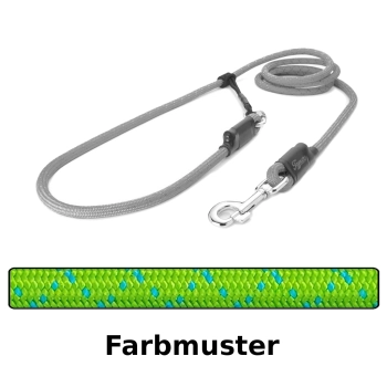 EASYLONG Hundeleine - L - 3m - grün mit blauen Strichen